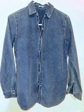 J. McLaughlin Blue Denim Button-Down Shirt